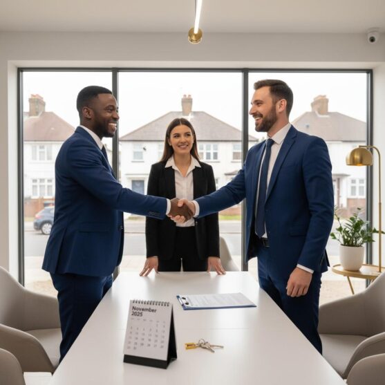 Successful property transaction in Harrow November 2025 showing buyer and seller completing deal with EmpireChase estate agents