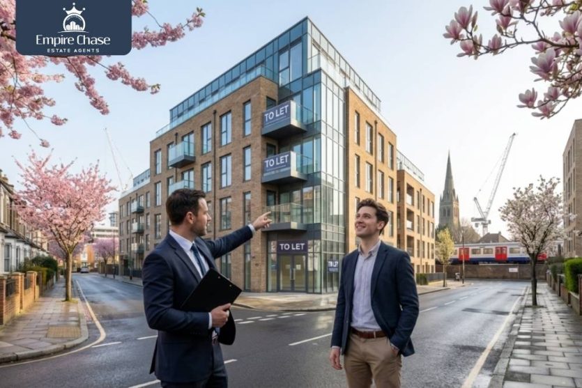 Modern Harrow rental property with letting agent, representing 2026 rental market where Harrow rents rise three times faster than London average, analysed by Empire Chase